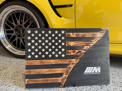 BMW Bespoke Hand Made Patriotic Wooden Flag for your Man-Cave or Office!
