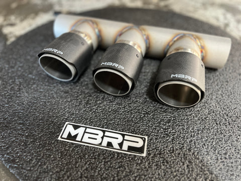 2017 - 2022 MBRP 2.5" Stainless Exhaust with Carbon Fiber Exhaust Tips