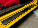 NSX Gloss Carbon Fiber Outer Door Sills with cutouts for OEM Nameplate Badge