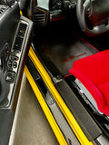 NSX Gloss Carbon Fiber Outer Door Sills with cutouts for OEM Nameplate Badge