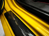 NSX Gloss Carbon Fiber Outer Door Sills with cutouts for OEM Nameplate Badge