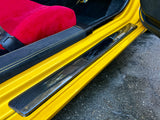 NSX Gloss Carbon Fiber Outer Door Sills with cutouts for OEM Nameplate Badge