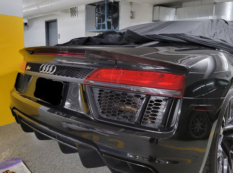 Audi R8 Gen2 Spyder Convertible Carbon Fiber 3-Piece Trunk Lip Spoiler