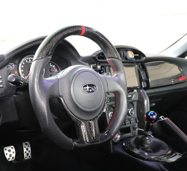Subaru BR-Z and Scion FR-S Flat Bottom Carbon Fiber Steering