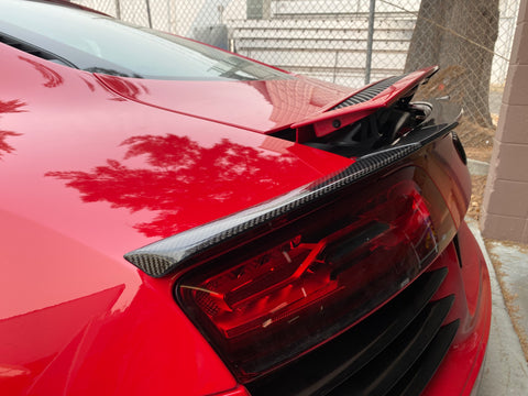 Audi R8 Gen-1 Carbon Fiber 3-Piece Duckbill Trunk Lip Spoiler for COUPE ONLY!