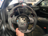 2020+ Toyota A90 A91 MK5 Supra Carbon Fiber Flat Bottom Steering Wheel