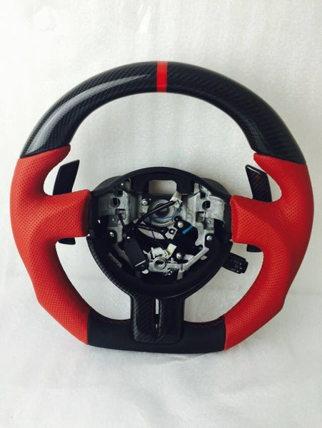 Carbon Fiber Racing Honeycomb Steering Wheel Trim Cover For Subaru BRZ Scion FR-S – Gloss Finish SBBRZ2100CF-H