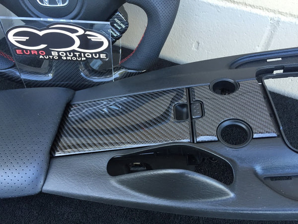 s2000 Carbon Fiber AP2 console Sliding Door and Hazard Trim pieces