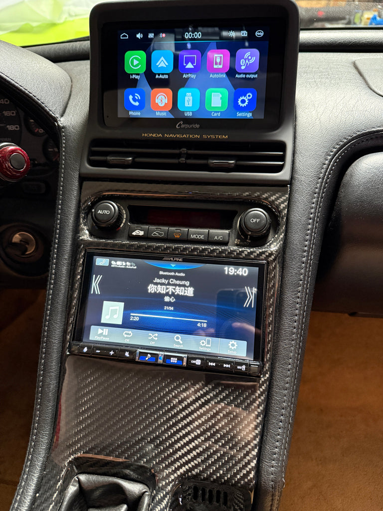 Beautiful and Rare Brooklands Green NSX gets some new stereo gear and carbon fiber!