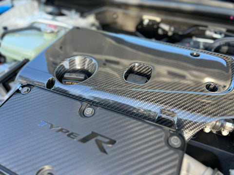 Bespoke 100% Gloss Carbon Fiber Engine Cover for Honda Civic Type R FL ...
