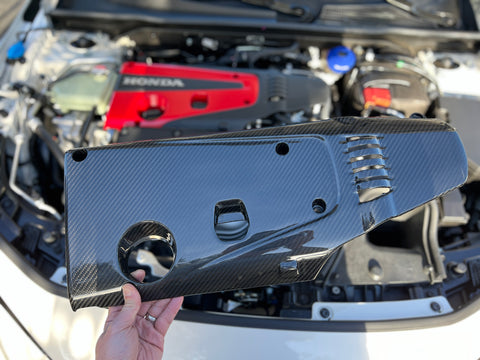 Bespoke 100% Gloss Carbon Fiber Engine Cover for Honda Civic Type R FL ...