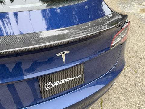 Tesla Model 3 Carbon Fiber Aggressive Trunk Spoiler High Kick