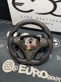BMW Carbon Fiber Flat Bottom E9x 335 Steering Wheel (fits 2008-2013) Non-M