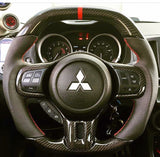 Mitsubishi EVO X OEM Flat Bottom Carbon Fiber Steering Wheel