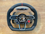2017+ Gen2 Audi R8 Carbon Fiber OEM Flat Bottom Upgraded Premium Steering Wheel