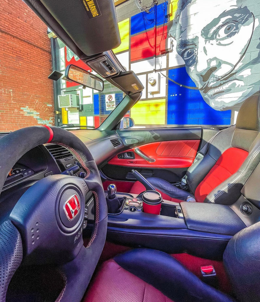 s2000 Flat Bottom Sport Leather / Alcantara Steering Wheel EuroBoutique.us