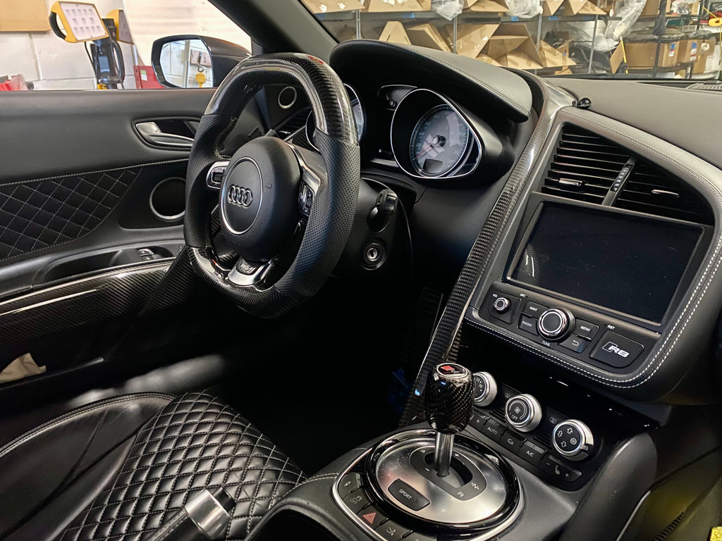 Audi R8 Carbon Fiber Shift Knob for 6MT or Paddle Shift S-Tronic R-tro ...